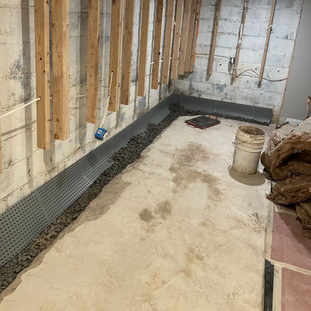 basement drainage repair in bucks county