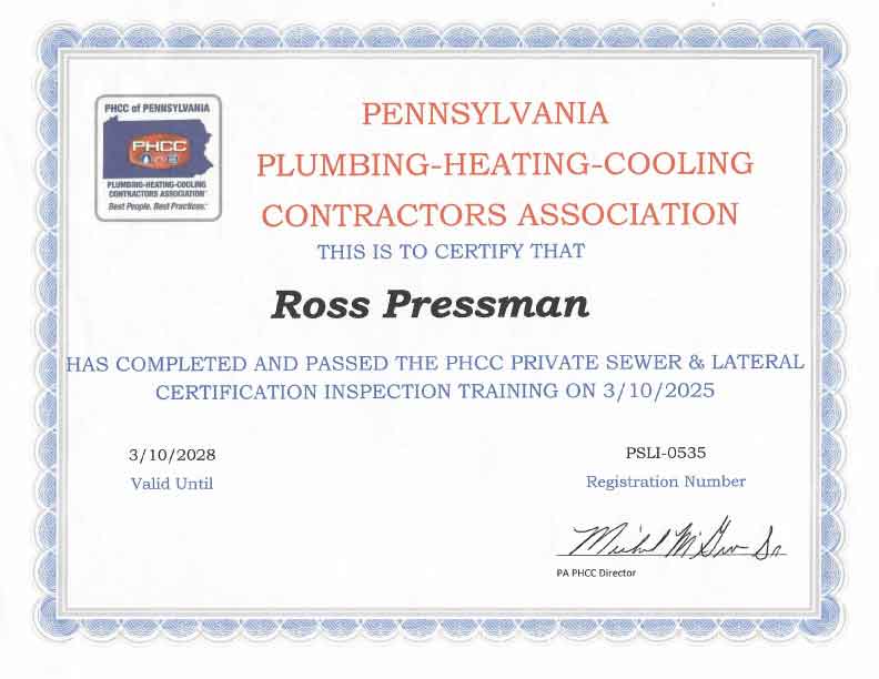 sewer lateral inspection in bucks county