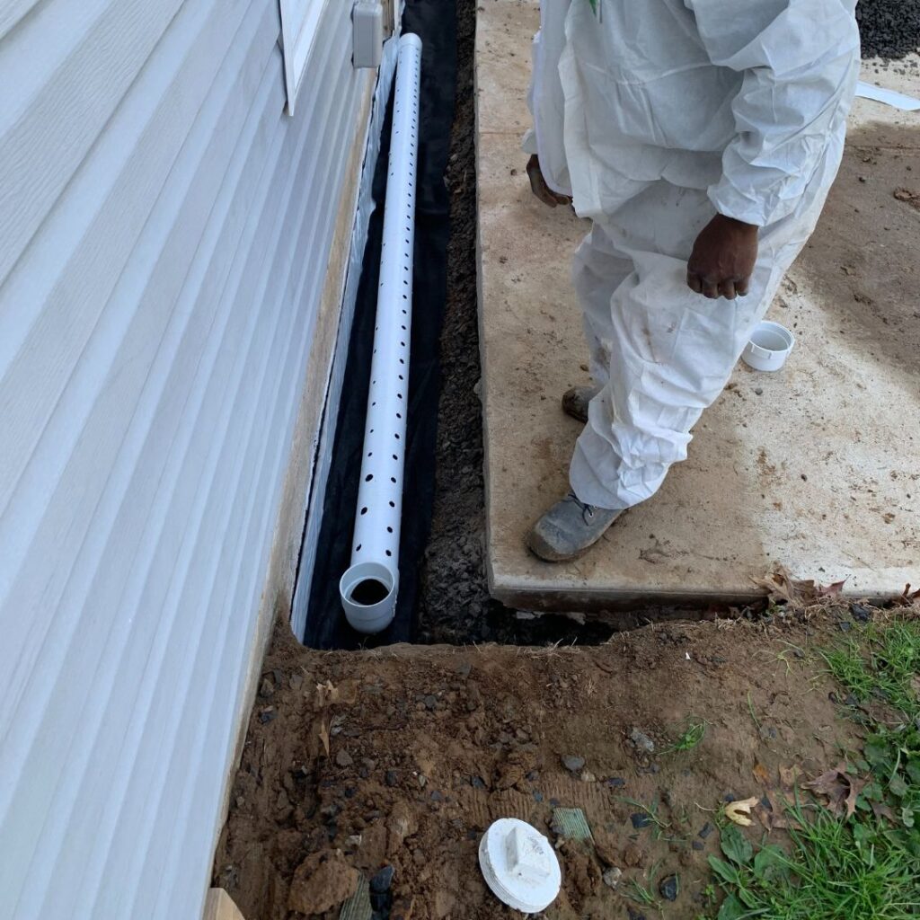French drain waterproofing in Jamison