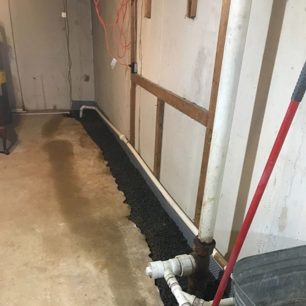 french drain distance from foundation
