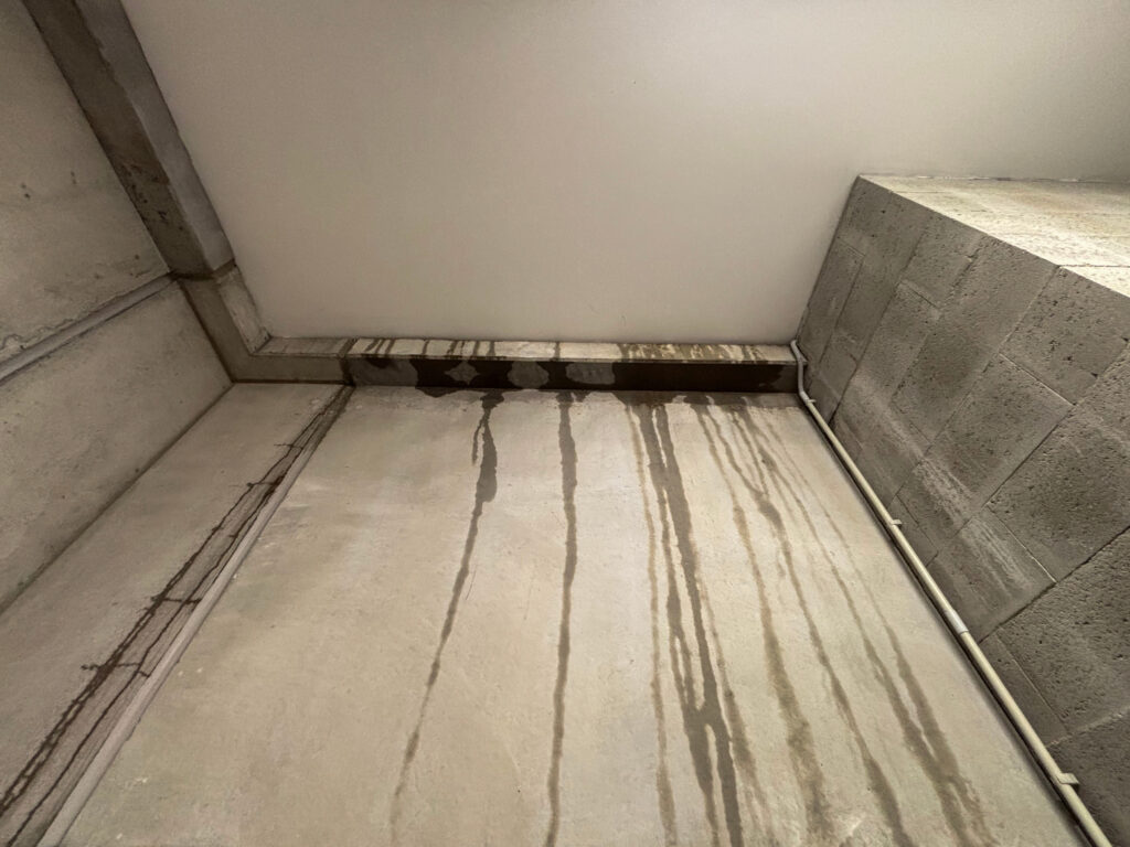 water leaking from basement ceiling